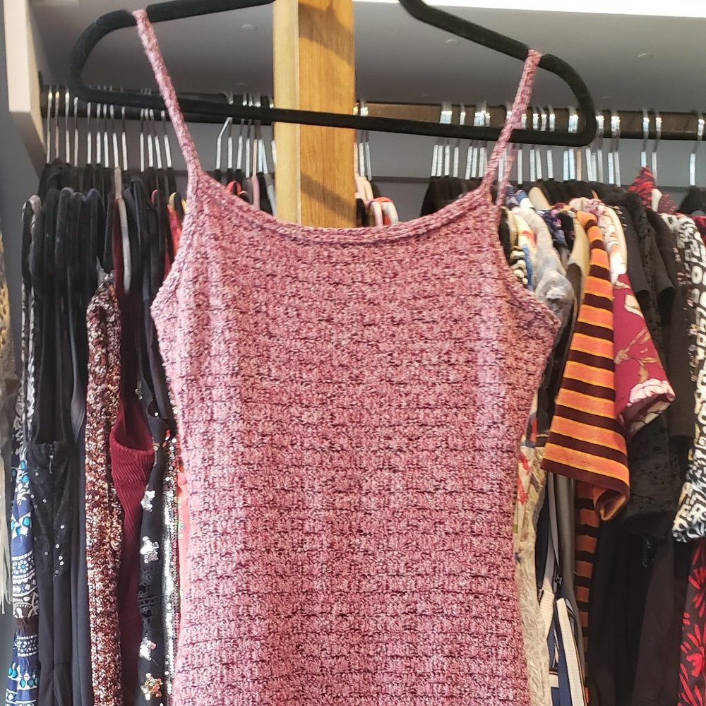 1990s One Clothing Wine Colour Dress